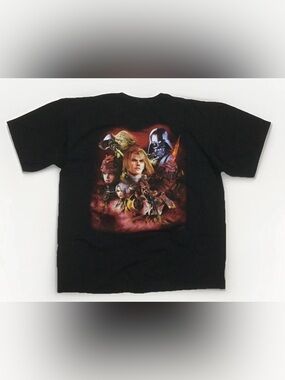 Soul Calibur IV T-Shirt Star Wars XL Back Print Darth Vader Yoda Video Game Y2K